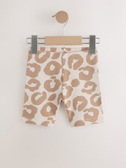 Charcoal Grey/ Tan Brown/ Animal Print Cycling Shorts 3 Pack (3mths-7yrs) - Image 5 of 7