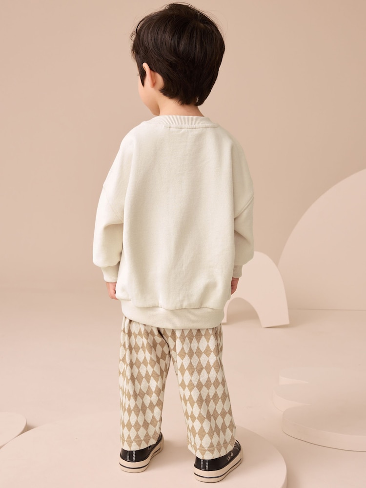 Tan Brown/White Bear - Set mit Jersey-Sweatshirt und Jogginghose (3 Monate bis 7 Jahre) - Bild 2 von 8 Tan Brown/White Bear - Set mit Jersey-Sweatshirt und Jogginghose (3 Monate bis 7 Jahre) - Bild 2 von 8