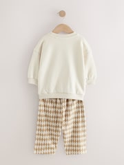 Tan Brown/White Bear Jersey Sweatshirt and Joggers Set (3mths-7yrs) - Image 3 of 5