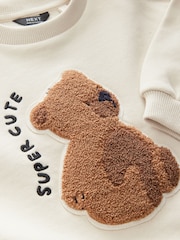 Tan Brown/White Bear Jersey Sweatshirt and Joggers Set (3mths-7yrs) - Image 4 of 5