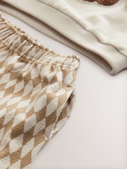 Tan Brown/White Bear Jersey Sweatshirt and Joggers Set (3mths-7yrs) - Image 5 of 5