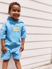 Blue/Yellow Hooded Sweatshirt and Shorts Set (3mths-8yrs) - Image 1 of 9