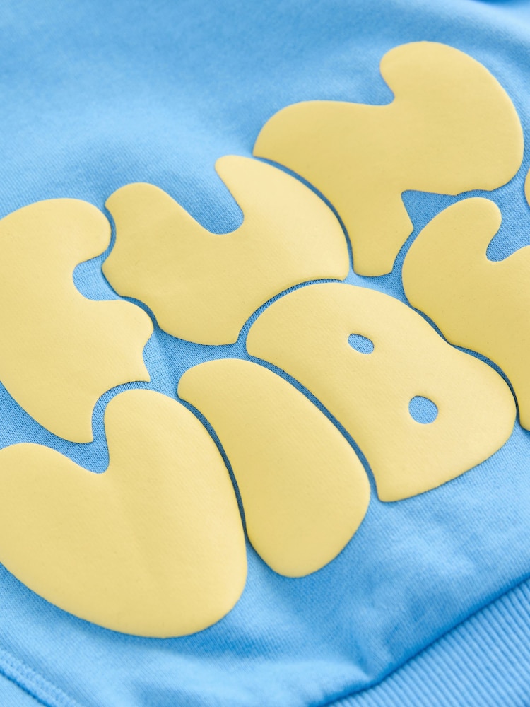 Blue/Yellow Hooded Sweatshirt and Shorts Set (3mths-8yrs) - Image 8 of 9