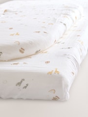 2 Pack Mini Jungle Baby Muslin Fitted Sheets - Image 3 of 5