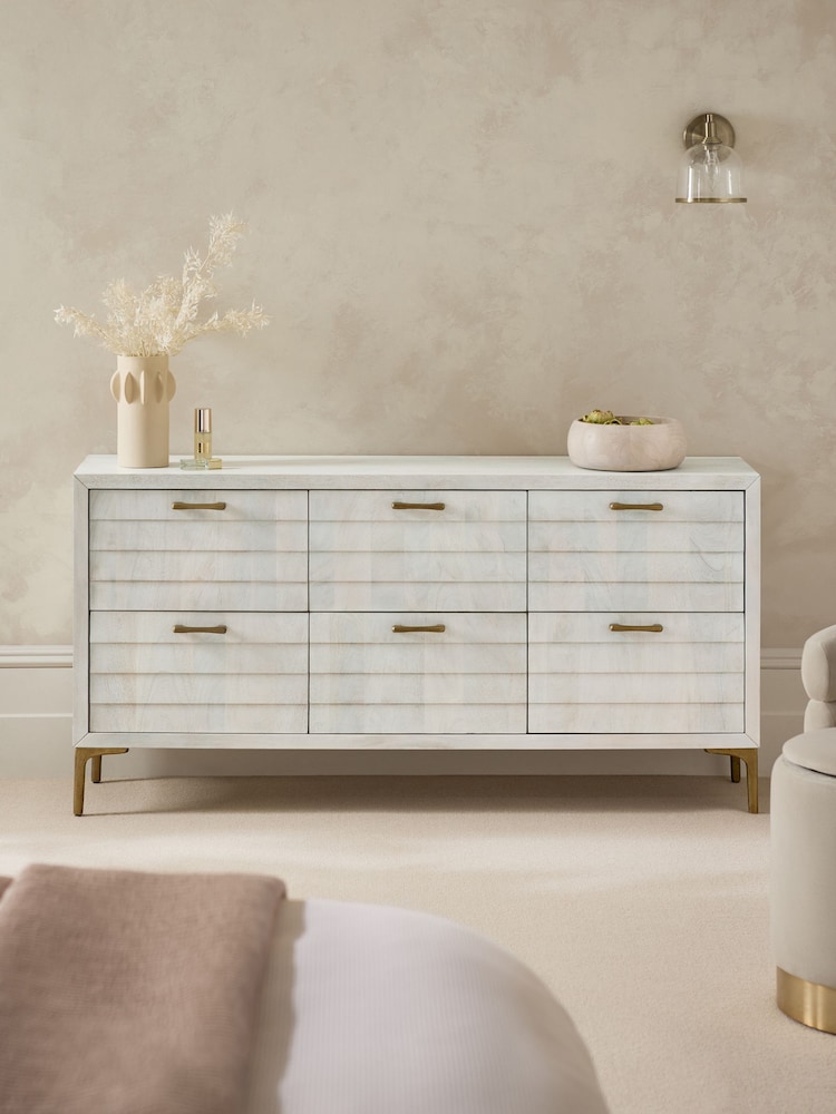 Light Natural Isla solid mango 6 Drawer Chest of Drawers - Image 1 of 8
