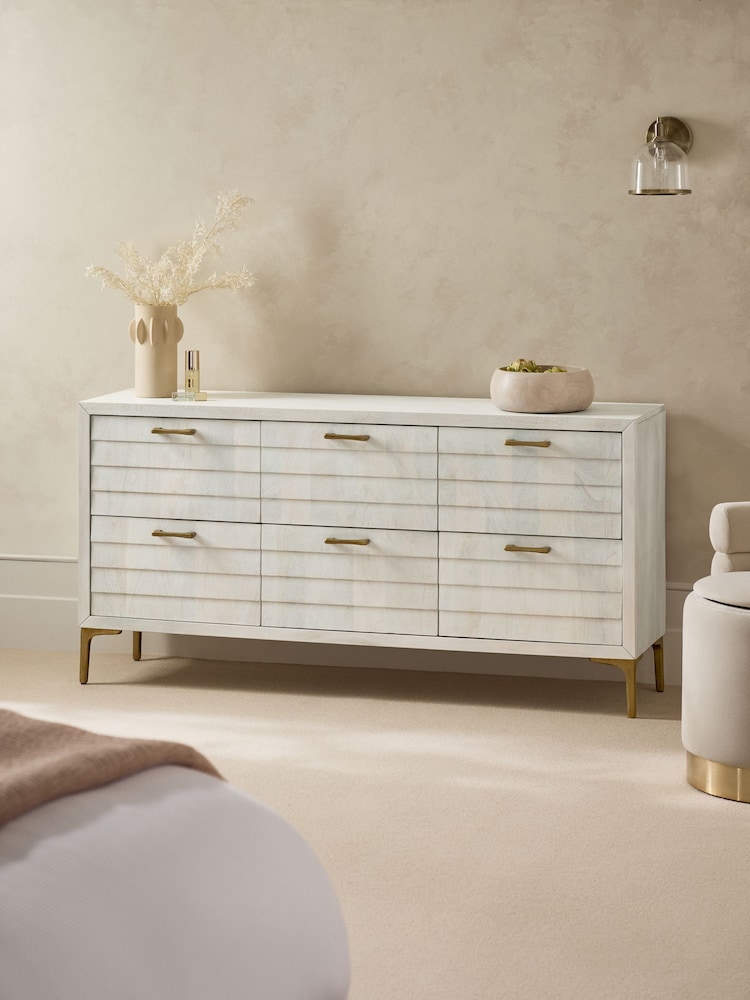 Light Natural Isla solid mango 6 Drawer Chest of Drawers - Image 2 of 8
