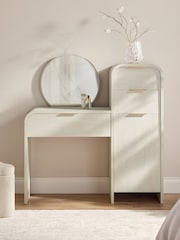 Light Natural Mia Oak Effect 6 Drawer Console Dressing Table - Image 2 of 8