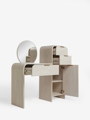 Light Natural Mia Oak Effect 6 Drawer Console Dressing Table - Image 4 of 8