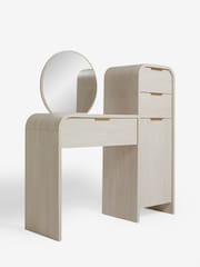 Light Natural Mia Oak Effect 6 Drawer Console Dressing Table - Image 5 of 8