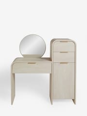 Light Natural Mia Oak Effect 6 Drawer Console Dressing Table - Image 6 of 8