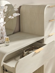 Light Natural Mia Oak Effect 6 Drawer Console Dressing Table - Image 7 of 8