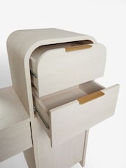 Light Natural Mia Oak Effect 6 Drawer Console Dressing Table - Image 8 of 8