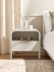 Light Natural Mia Oak Effect 1 Drawer Bedside Table - Image 2 of 5