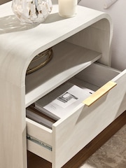 Light Natural Mia Oak Effect 1 Drawer Bedside Table - Image 3 of 5