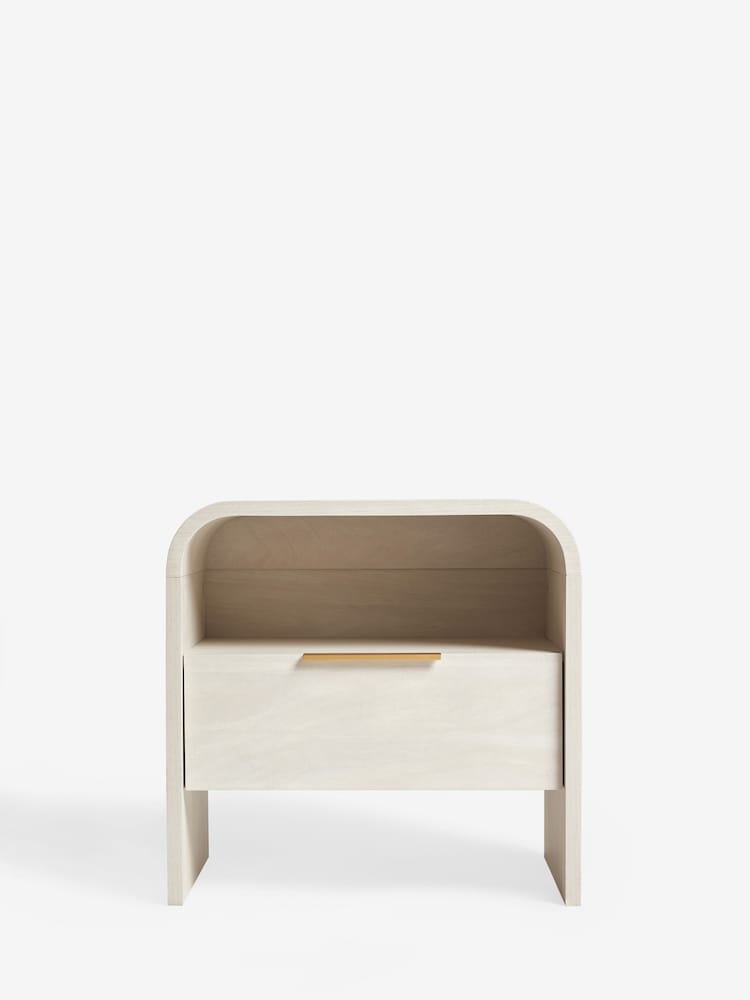 Light Natural Mia Oak Effect 1 Drawer Bedside Table - Image 5 of 5