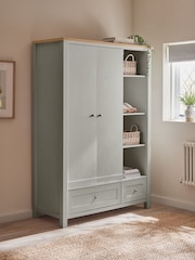 Dove Grey Malvern Paint Effect Double, 3 drawers Wardrobe - Image 2 of 9