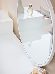 White Sloane Glass Collection Luxe 7 Drawer Console Dressing Table - Image 5 of 9