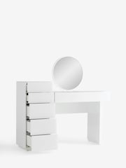 White Sloane Glass Collection Luxe 7 Drawer Console Dressing Table - Image 7 of 9