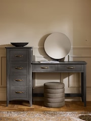 Dark Brown Oakham Oak Effect 6 Drawer Wide Console Dressing Table - Image 2 of 6