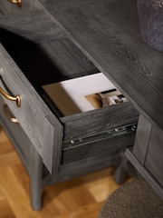 Dark Brown Oakham Oak Effect 6 Drawer Wide Console Dressing Table - Image 5 of 6