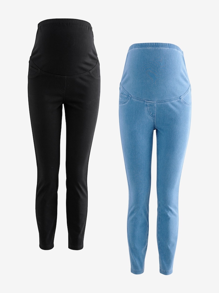 Blauschwarz - Umstands-Denim-Jeggings im 2er-Pack - Bild 1 von 10 Blauschwarz - Umstands-Denim-Jeggings im 2er-Pack - Bild 1 von 10