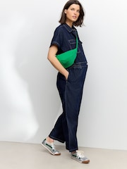Dark Blue 100% Cotton Maternity Denim Boilersuit - Image 2 of 9