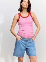 Mid Blue Maternity Denim 100% Cotton Shorts - Image 1 of 9