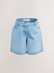 Mid Blue Maternity Denim 100% Cotton Shorts - Image 5 of 9