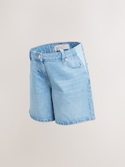Mid Blue Maternity Denim 100% Cotton Shorts - Image 6 of 9