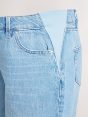 Mid Blue Maternity Denim 100% Cotton Shorts - Image 8 of 9