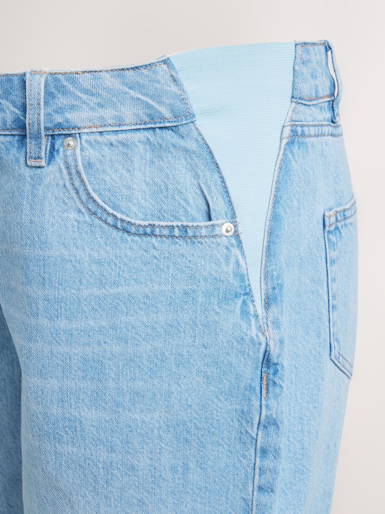 Mid Blue Maternity Denim 100% Cotton Shorts - Image 8 of 9