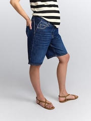 Lavado oscuro - Maternity Denim Long Shorts - Imagen 2 de 10