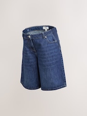 Lavado oscuro - Maternity Denim Long Shorts - Imagen 7 de 10