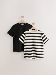 Neutral Stripe And Black Maternity Nursing T-Shirts 2-Pack - Image 1 of 13