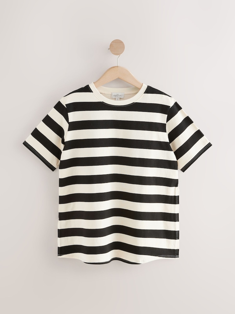 Neutral Stripe And Black Maternity Nursing T-Shirts 2-Pack - Image 3 of 13