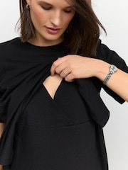 Neutral Stripe And Black Maternity Nursing T-Shirts 2-Pack - Image 9 of 13