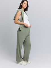 vert - Pantalon de jogging de maternité à jambes larges - Image 1 of 8