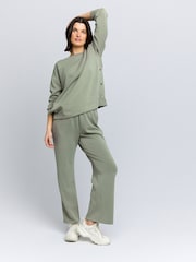 vert - Pantalon de jogging de maternité à jambes larges - Image 2 of 8