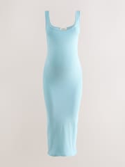 Blue Maternity Square Neck Seamless Dress - Image 5 of 8