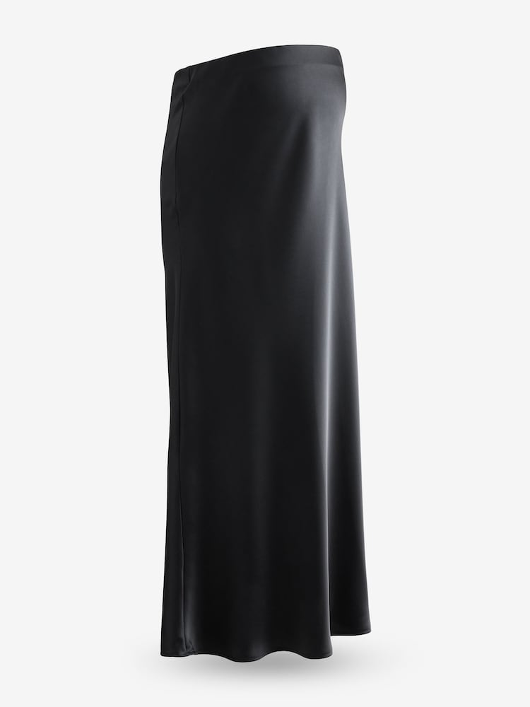 Black Maternity Satin Maxi Skirt - Image 6 of 8