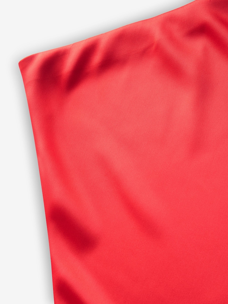 Red Maternity Satin Maxi Skirt - Image 7 of 8