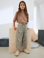 Animal Print Leopard Print 100% Cotton Barrel Jeans (3-16yrs) - Image 2 of 3