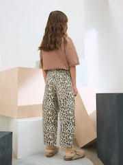 Animal Print Leopard Print 100% Cotton Barrel Jeans (3-16yrs) - Image 3 of 3