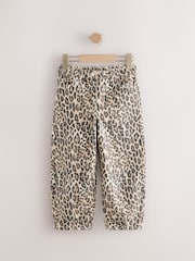 Animal Print Leopard Print 100% Cotton Barrel Jeans (3-16yrs) - Image 4 of 7