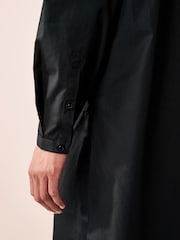 Black 100% Cotton Poplin Kurta with Embroidery - Image 6 of 9