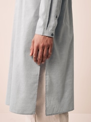 Light Grey Textured 100% Cotton Signature Kurta - Image 6 of 9
