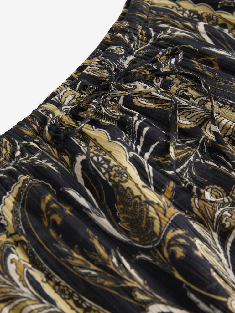 Black/Green Boho Tiered Midi Skirt - Image 7 of 8
