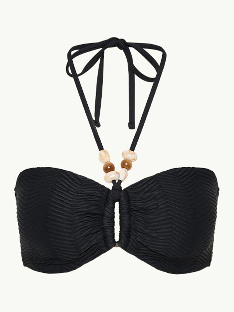 Sea Level Black Black Caracus Ring Bandeau Bikini Top - Image 9 of 9
