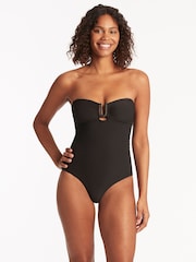 Sea Level Black Spinnaker U Bar Bandeau Swimsuit - Image 1 of 6