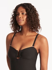 Sea Level Black Spinnaker U Bar Bandeau Swimsuit - Image 3 of 6